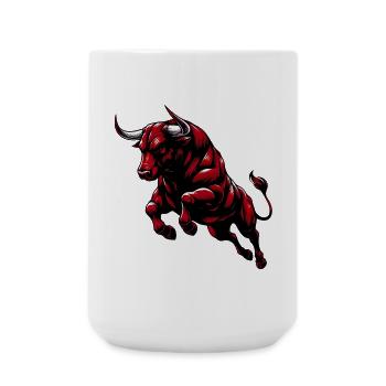 Stier - Große Tasse 440 ml - Weiß - Vorne