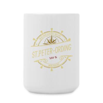 Mein Herz schlägt Wellen - St. Peter-Ording - Große Tasse 440 ml - Weiß - Vorne