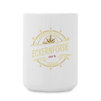 Mein Herz schlägt Wellen - Eckernförde - Große Tasse 440 ml - Weiß - Vorne
