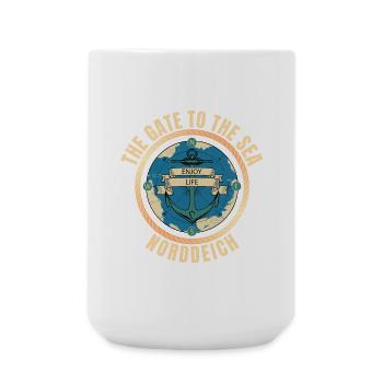 The Gate to the Sea - Norddeich - Große Tasse 440 ml - Weiß - Vorne