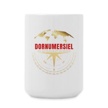 Koordinaten Dornumersiel - Große Tasse 440 ml - Weiß - Vorne