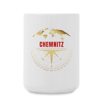 Koordinaten Chemnitz - Große Tasse 440 ml - Weiß - Vorne
