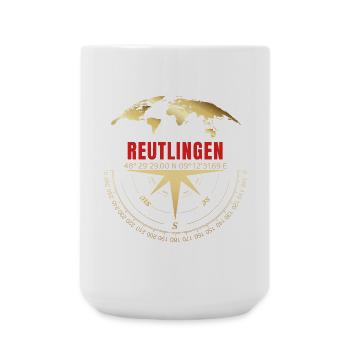 Koordinaten Reutlingen - Große Tasse 440 ml - Weiß - Vorne