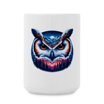 Eule - Große Tasse 440 ml - Weiß - Vorne