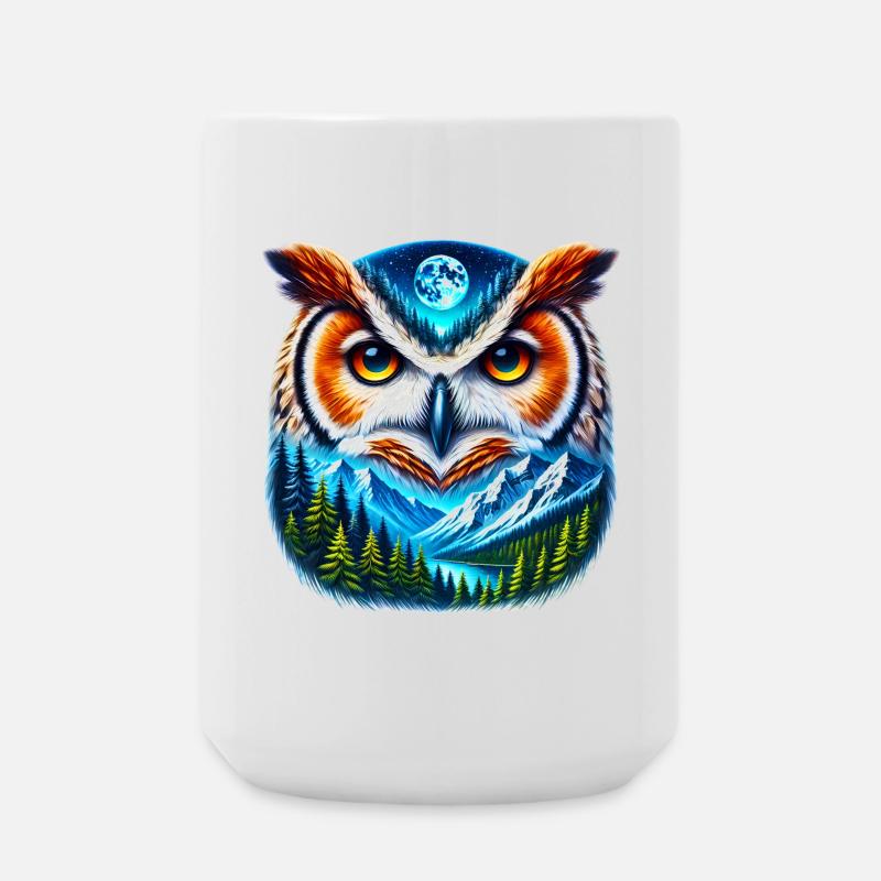 Eule - Große Tasse 440 ml - Weiß