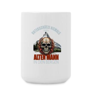 Unterschätze niemals eine alten Mann in den Bergen - Große Tasse 440 ml - Weiß - Vorne