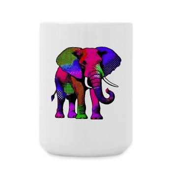 Elefant - Große Tasse 440 ml - Weiß - Vorne