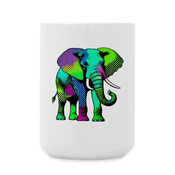 Elefant - Große Tasse 440 ml - Weiß - Vorne