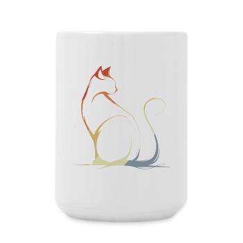 Cat Drawing Vintage - Large Mug 440 ml - white - Front
