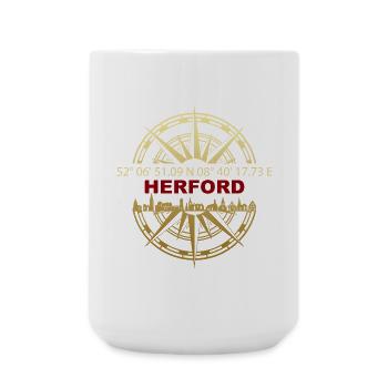 Koordinaten Skyline Herford - Große Tasse 440 ml - Weiß - Vorne