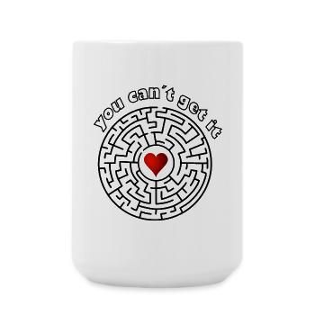Herz im Kreis – Mut zur Liebe - Große Tasse 440 ml - Weiß - Vorne