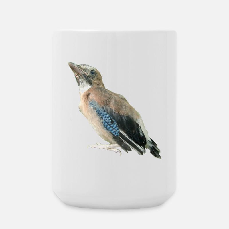 Eichelhäher Jungvogel - Große Tasse 440 ml - Weiß