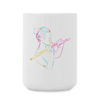 Flûte Fille Années 80 - Grande tasse 440 ml - blanc - Devant