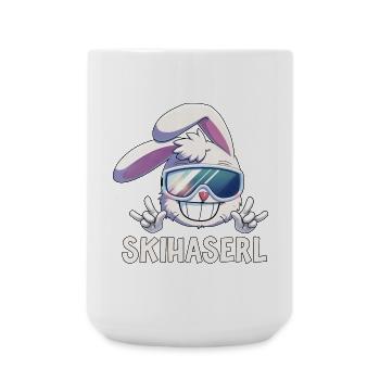 Skihaserl Skihase Apres ski Skiurlaub Geschenk - Große Tasse 440 ml - Weiß - Vorne