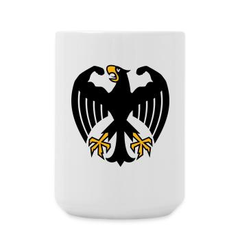 Deutscher Fitness Bundesadler mit Muskeln - Große Tasse 440 ml - Weiß - Vorne
