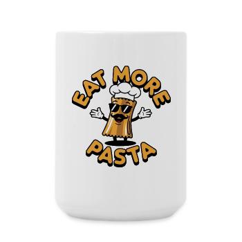 Eat more Pasta Shirt - Große Tasse 440 ml - Weiß - Vorne