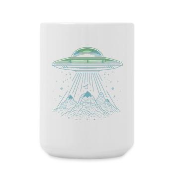 UFO Mountain Abduction - Mysterious Sci-Fi Design - Large Mug 440 ml - white - Front