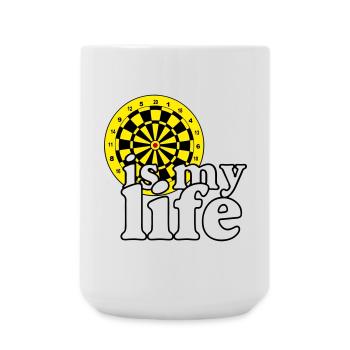 Fléchettes, fléchettes, fléchettes, chemise, fléchettes, c’est ma vie - Grande tasse 440 ml - blanc - Devant