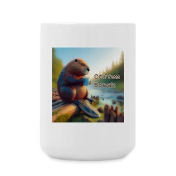 Beaver Coffee Break - Large Mug 440 ml - white - Front