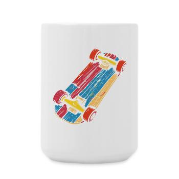 Skateboard Graphic Vintage Look - Grande tasse 440 ml - blanc - Devant
