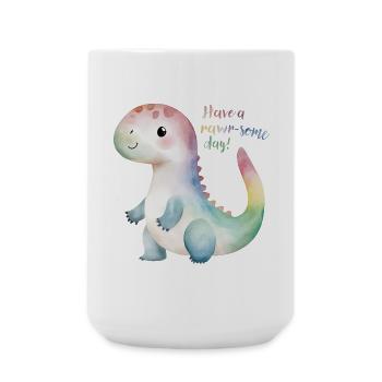 Mignon dinosaure arc-en-ciel - Passez une journée rawr-some ! - Grande tasse 440 ml - blanc - Devant
