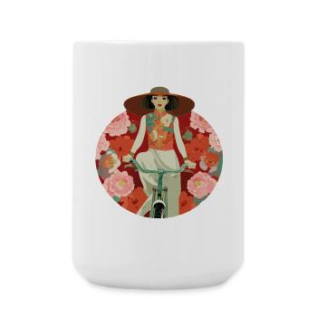 Cyclist - Large Mug 440 ml - white - Front
