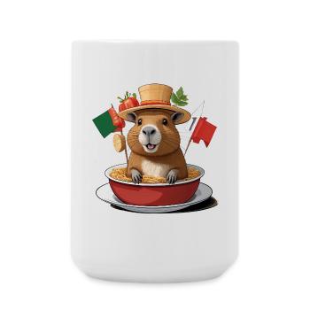 Charmantes Wasserschwein in festlichen Nudeln - Große Tasse 440 ml - Weiß - Vorne