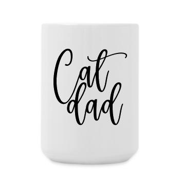 Cat Dad, Katzen Papa, Funny Shirt - Große Tasse 440 ml - Weiß - Vorne