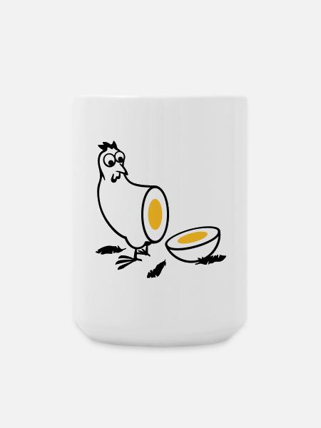 Huhn oder Ei - Große Tasse 440 ml - Weiß