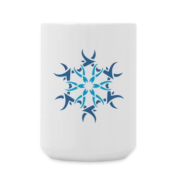 Logo flocon de neige - Grande tasse 440 ml - blanc - Devant