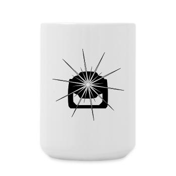 Movinghead in Schwarz - Große Tasse 440 ml - Weiß - Vorne