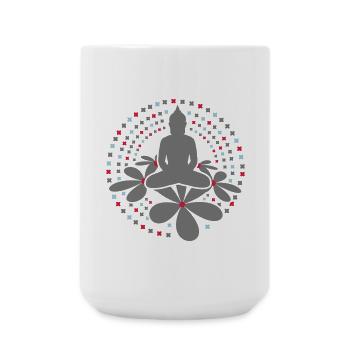 Buddha Mandala - Large Mug 440 ml - white - Front