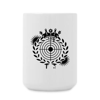 Target with a crown and laurel - Large Mug 440 ml - white - Front