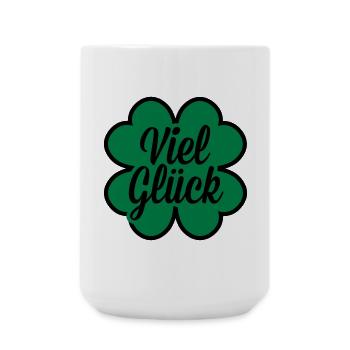 Viel Glück Kleeblatt - Große Tasse 440 ml - Weiß - Vorne