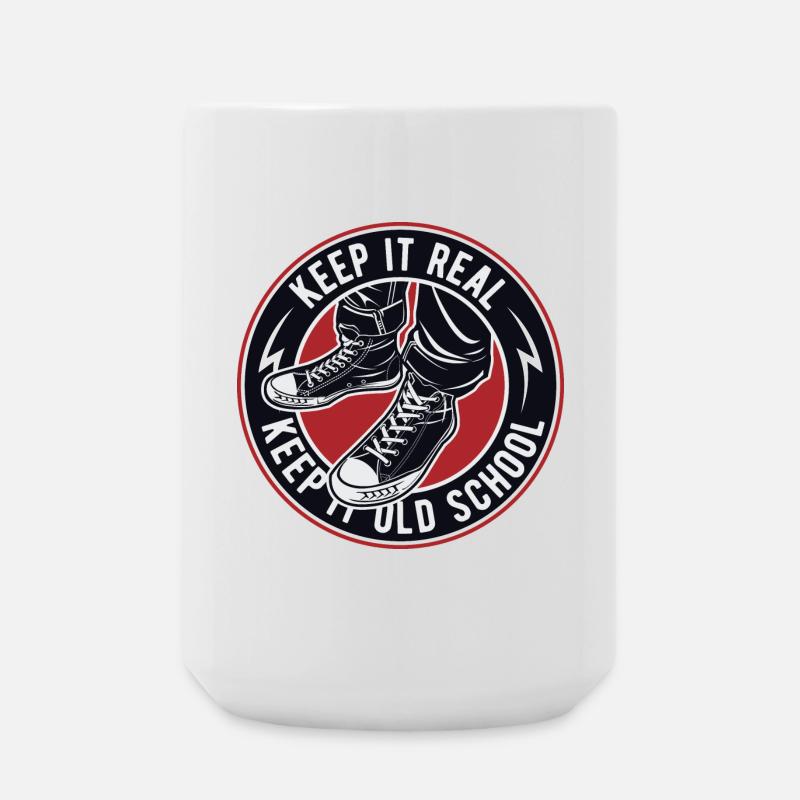 Keep It Real Old School Sneakers Logo - Große Tasse 440 ml - Weiß