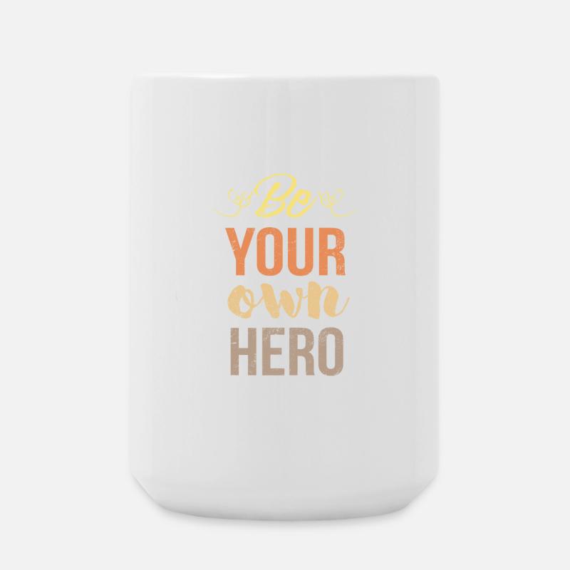 Sei dein eigener Held - Valentine - Große Tasse 440 ml - Weiß