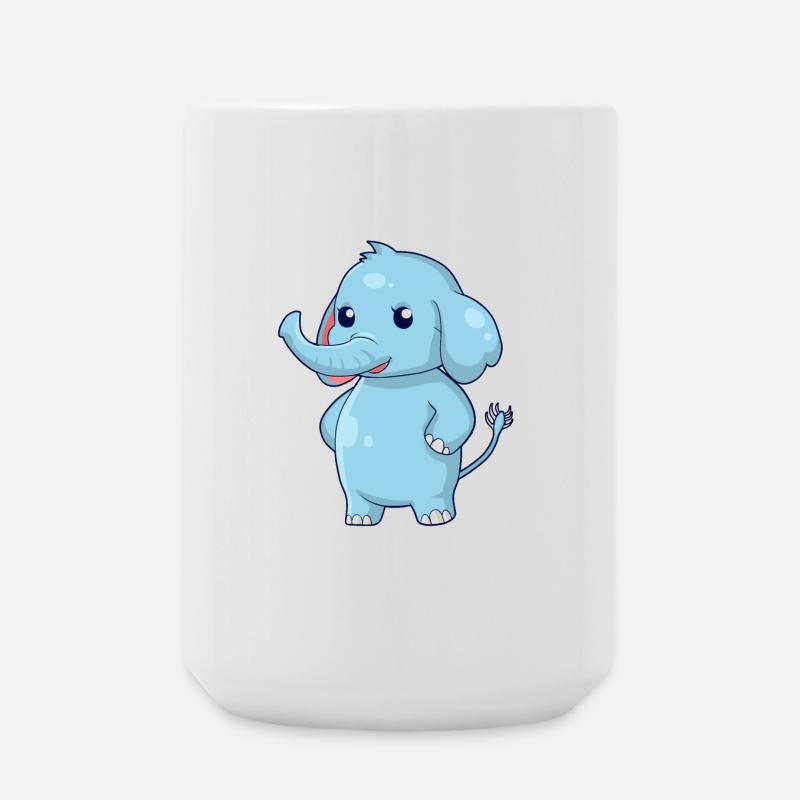 Standing elephant - Large Mug 440 ml - white