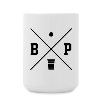 Beer Pong logo - Large Mug 440 ml - white - Front