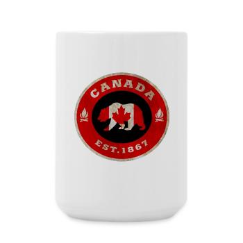 Canada Ours Vintage / Cadeau - Grande tasse 440 ml - blanc - Devant