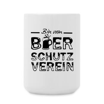 Bier Spruch Sprüche lustig Geschenk - Große Tasse 440 ml - Weiß - Vorne