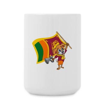 Sri Lanka fan dog - Large Mug 440 ml - white - Front