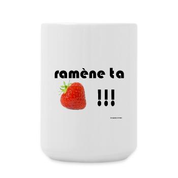 back your strawberry - Large Mug 440 ml - white - Front
