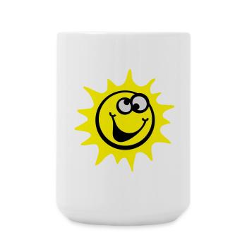 sun smiley 3c / comic style - Large Mug 440 ml - white - Front