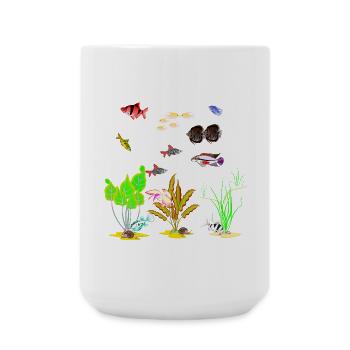My Fish Tank 3 - Große Tasse 440 ml - Weiß - Vorne