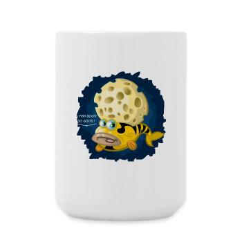 Funky Fisch - Große Tasse 440 ml - Weiß - Vorne