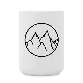 circle around climber climbing mountains high sport h - Large Mug 440 ml - white - Front