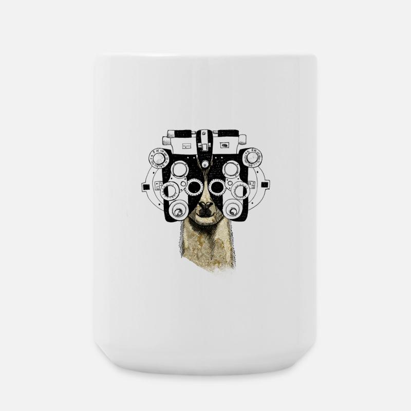 Alpaca&Phoropter - Large Mug 440 ml - white
