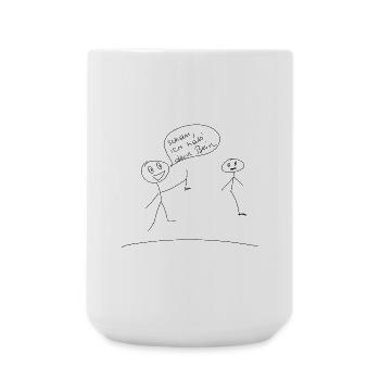 Schau, ich hab dein Bein. Lustige Männchen lol - Große Tasse 440 ml - Weiß - Vorne