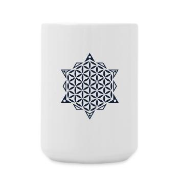 Flower of Life, Sacred Geometry - Large Mug 440 ml - white - Front