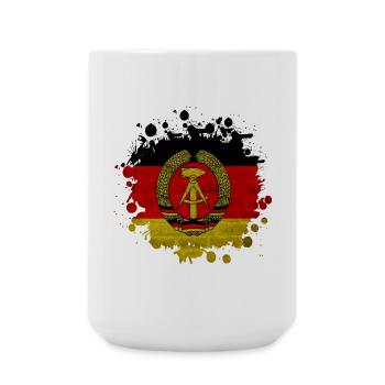 DDR Fleck Klecks / Geschenk Flagge Ostdeutschland - Große Tasse 440 ml - Weiß - Vorne